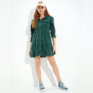 American Eagle Green Corduroy Dress